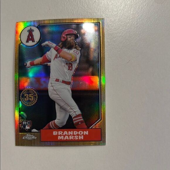 Brandon Marsh Baseball Card by Topps chrome special card silver edition/refracto - Picture 1 of 3